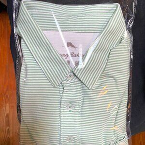 Tommy Bahama "Relax" Polo Men's Size XL Green Stripe Short Sleeve Shirt